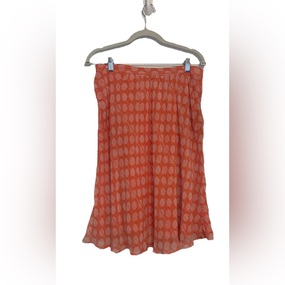 Liz Claiborne Skirt Size 8 Red White Polka Dot A Line Lined Art Deco